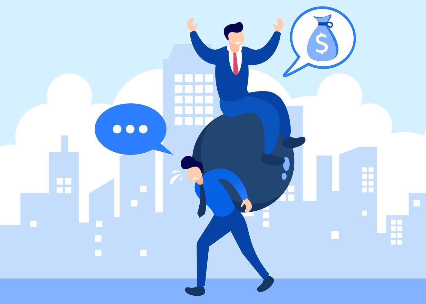 Illustration vector graphic cartoon character of work under pressure
