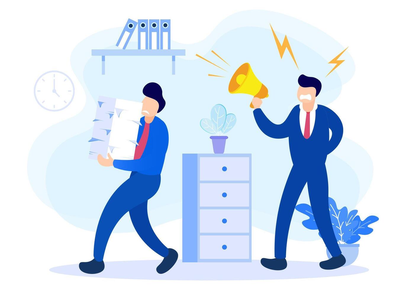 Illustration vector graphic cartoon character of work under pressure