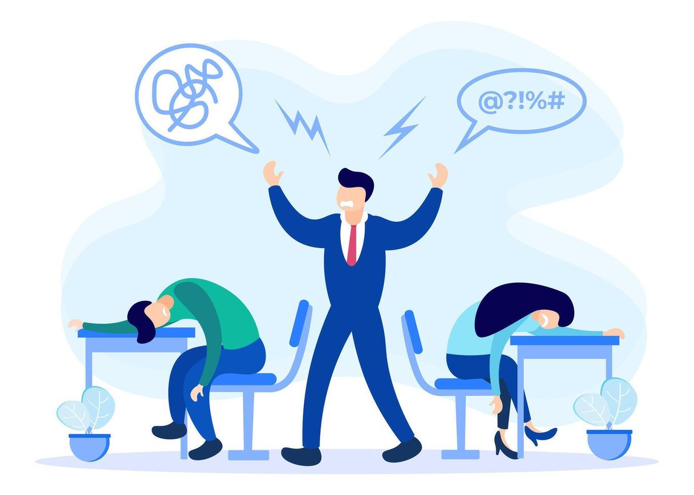 Illustration vector graphic cartoon character of work under pressure