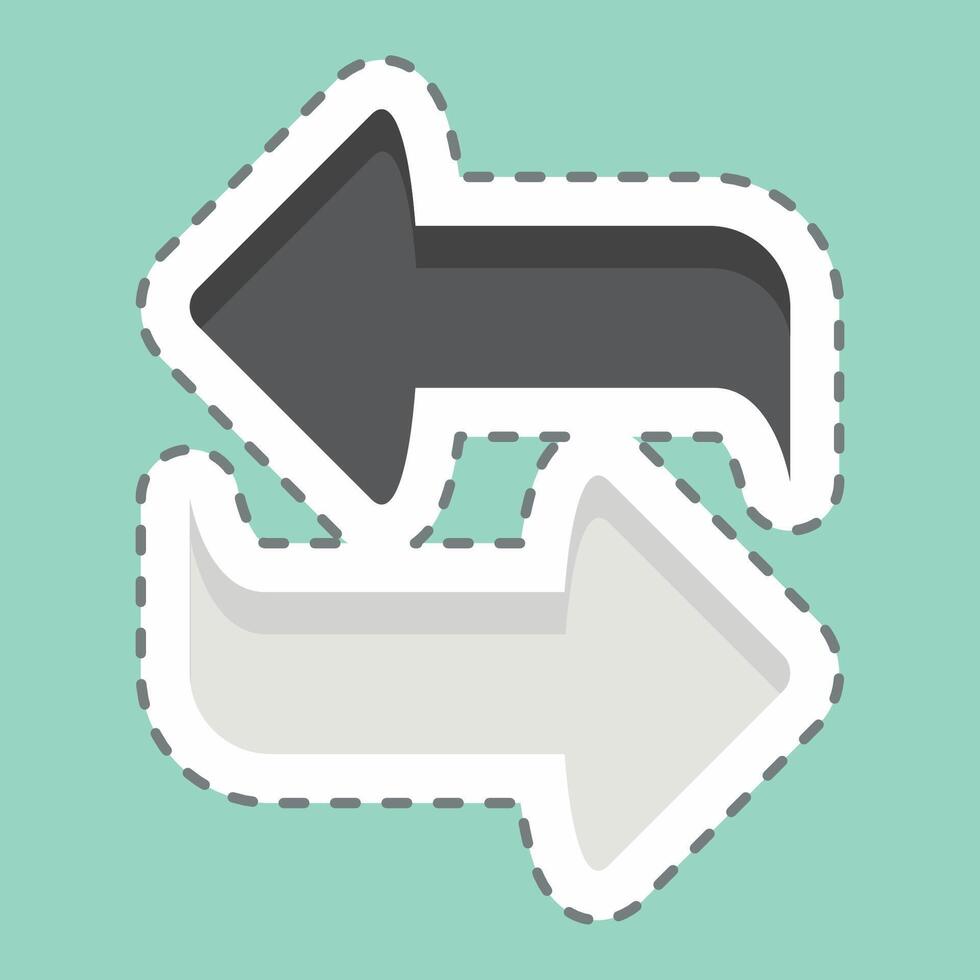 Sticker line cut Repeat. related to Podcast symbol. simple design editable. simple illustration vector