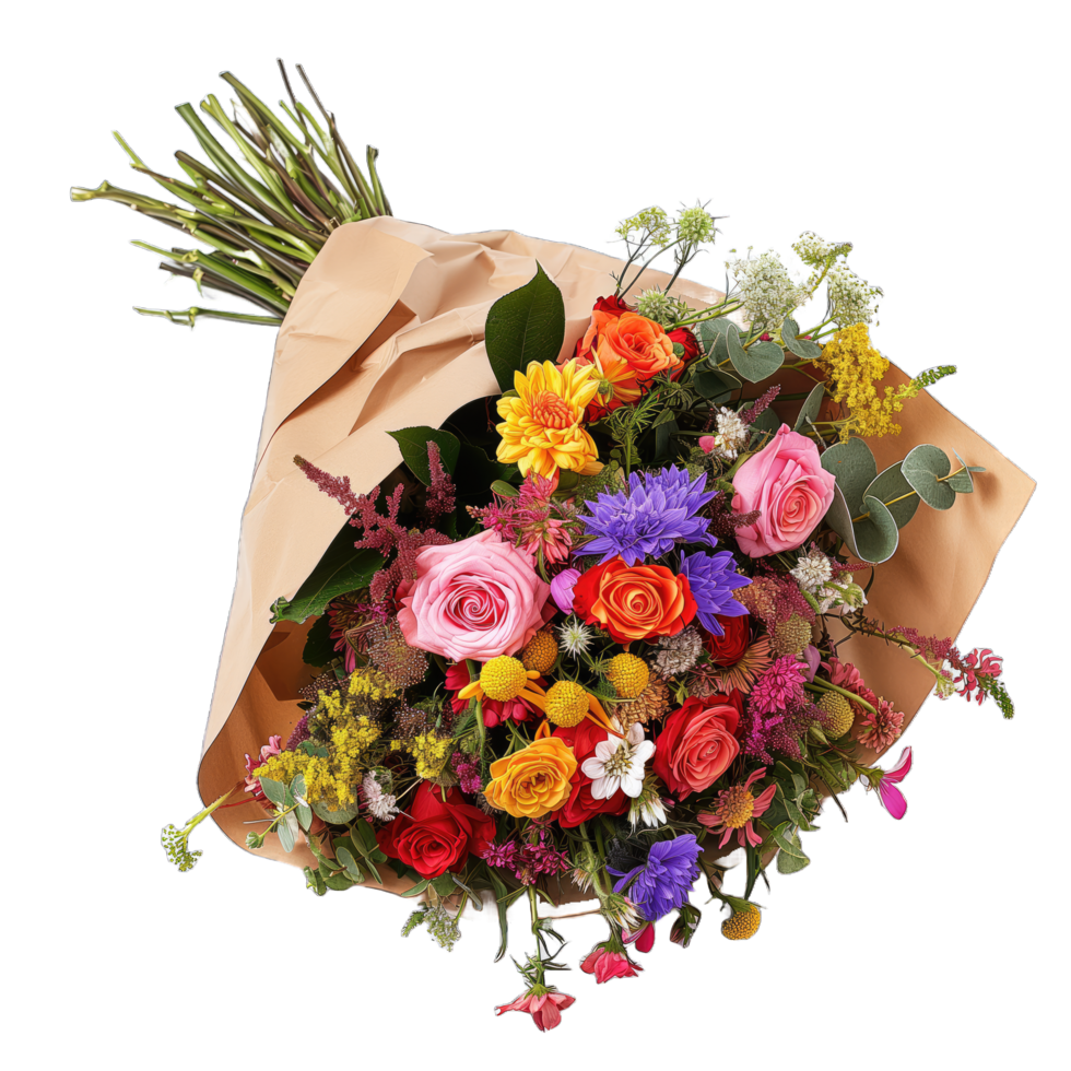 AI generated bunch of flowers png