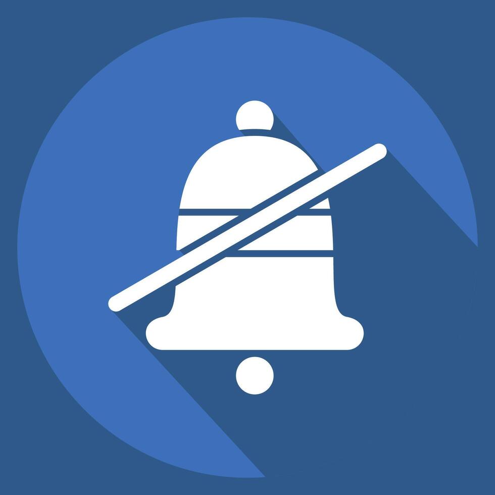 Icon Bell 2. related to Ring symbol. long shadow style. simple design editable. simple illustration vector