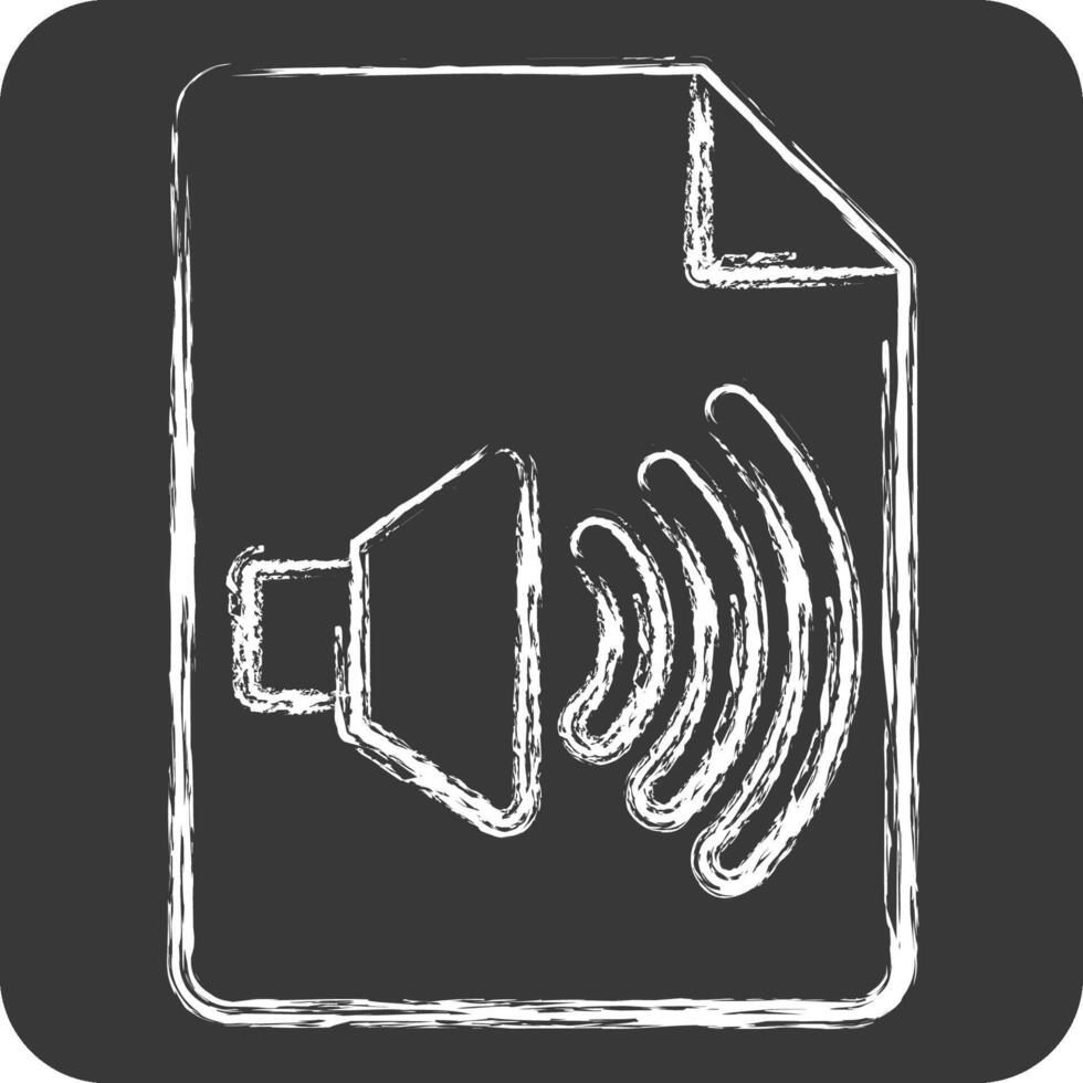 Icon Audio File. related to Podcast symbol. chalk Style. simple design editable. simple illustration vector