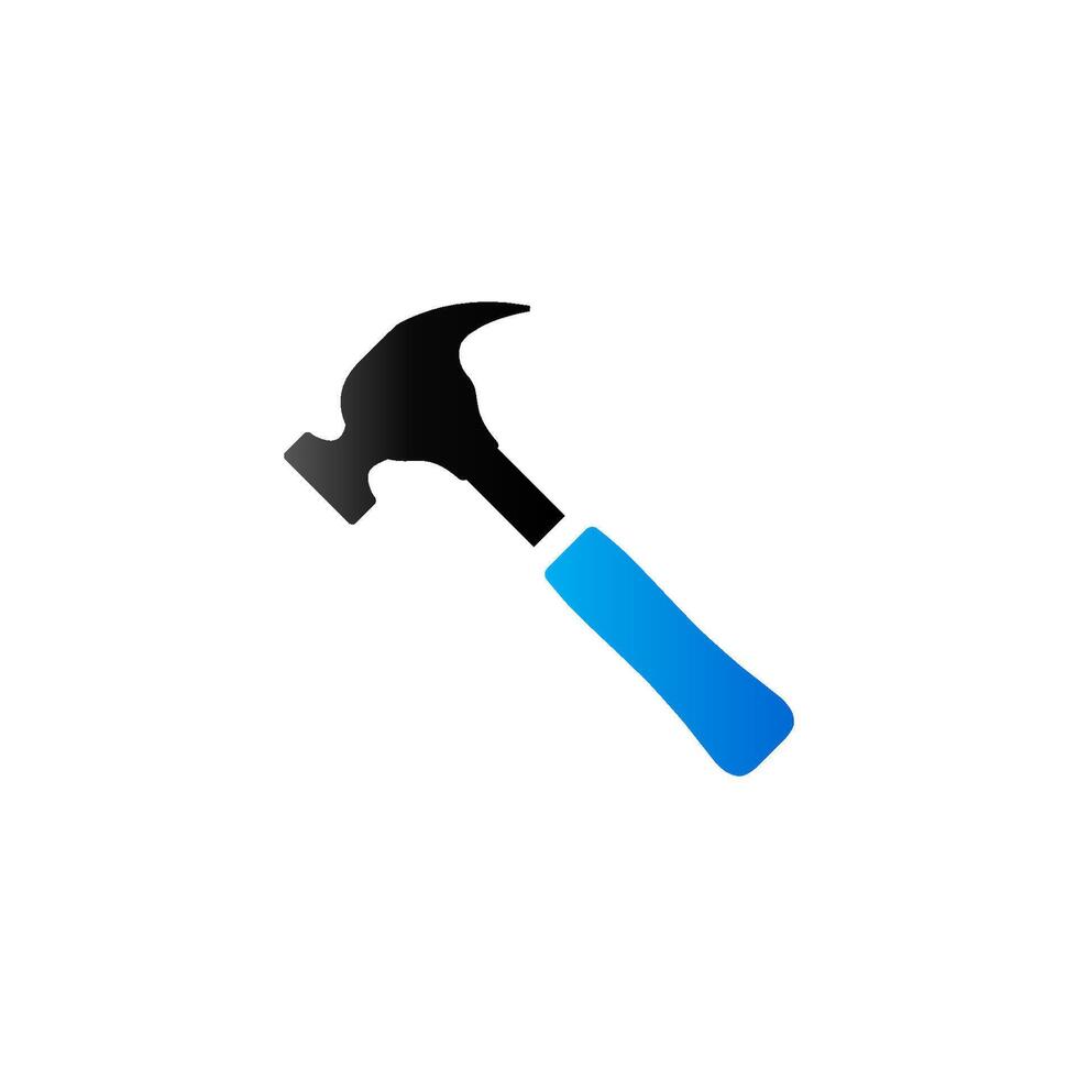 Hammer icon in duo tone color. Construction work tool carpenter vector