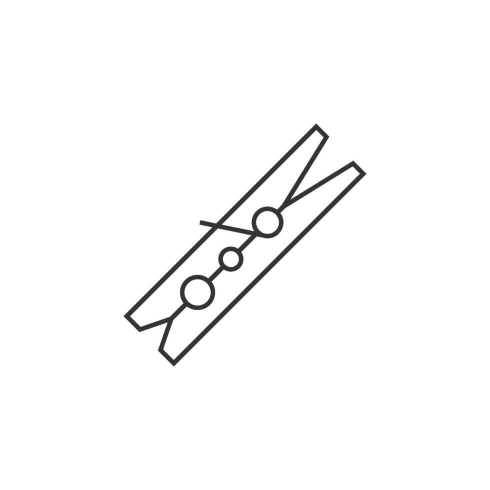 Clothes peg icon in thin outline style vector