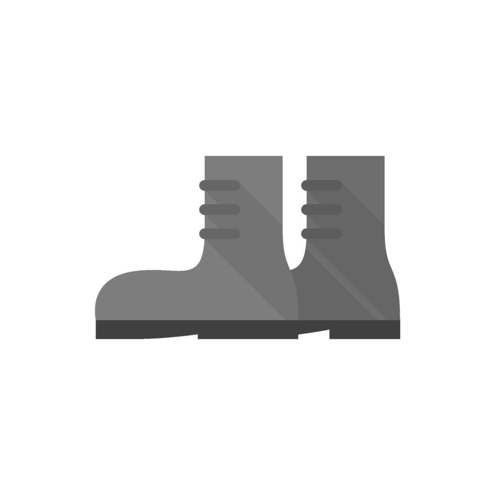 Boot icon in flat color style. Footwear outdoor outwear gear army military clothing vector