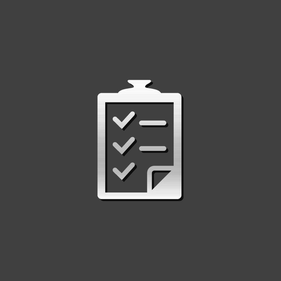 check mark icon in metallic grey color style.Organizer reminder schedule vector