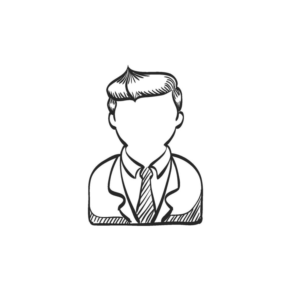 Hand drawn sketch icon businessman vector