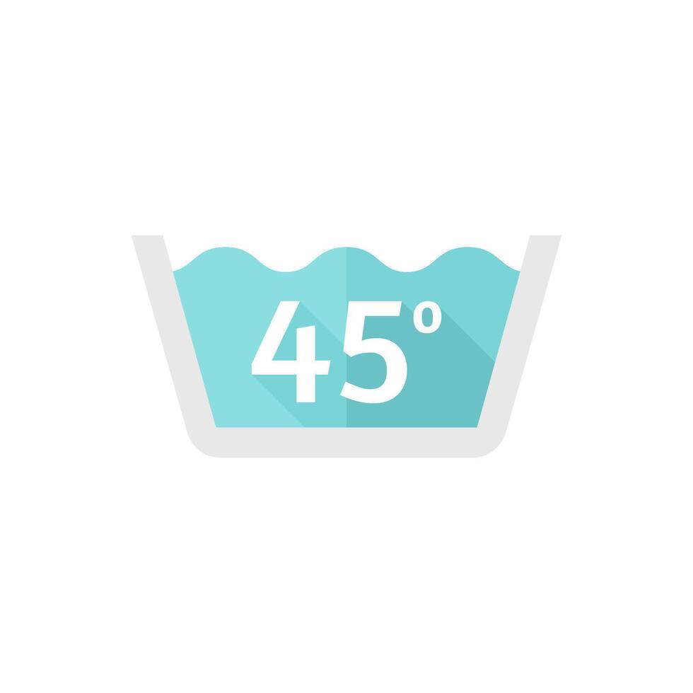 Washing temperature icon in flat color style. Laundry cleaning care vector