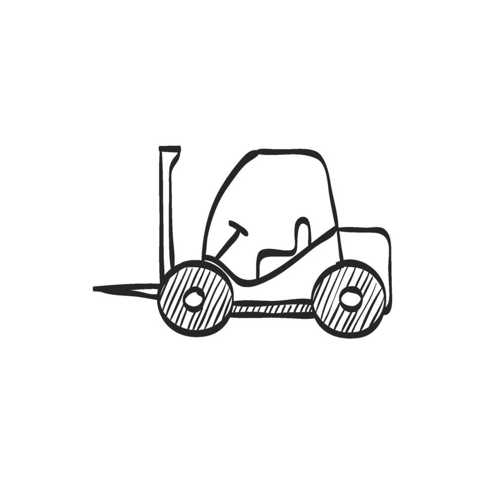 Hand drawn sketch icon forklift vector