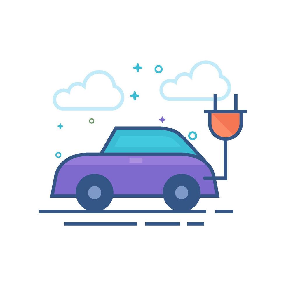 Car icon flat color style vector illustration