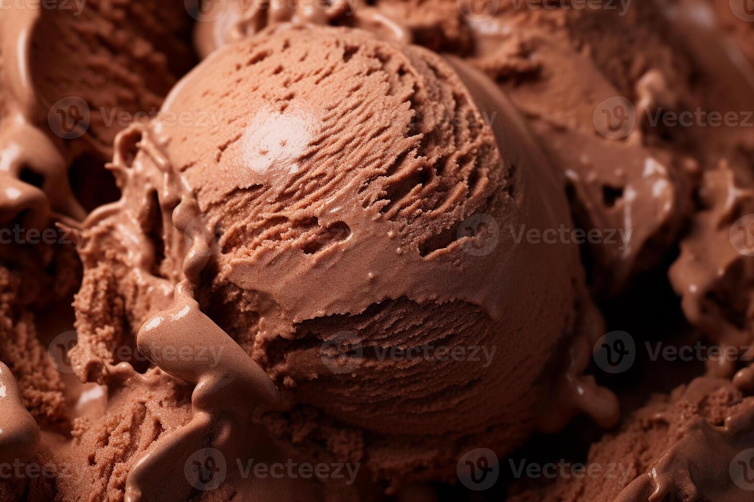 AI generated Macro texture of delicious chocolate ice cream. AI generated. photo
