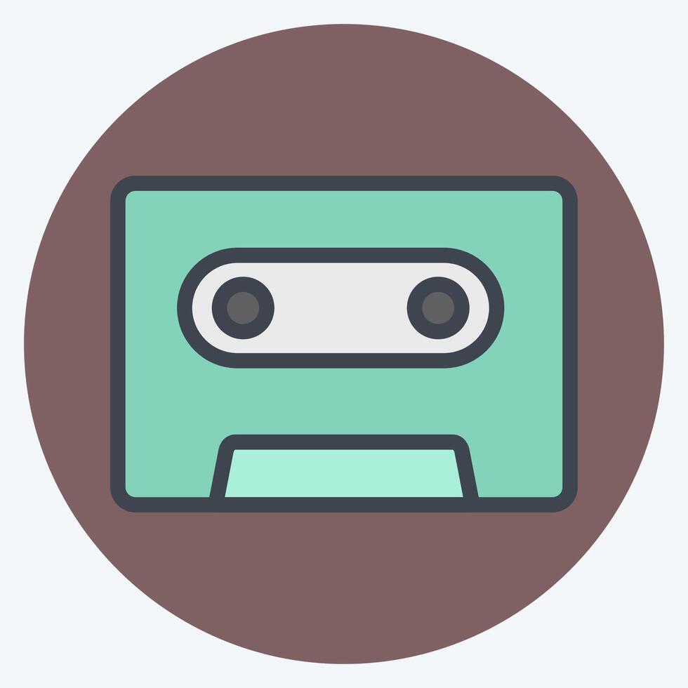 Icon Tape. related to Podcast symbol. color mate style. simple design editable. simple illustration vector