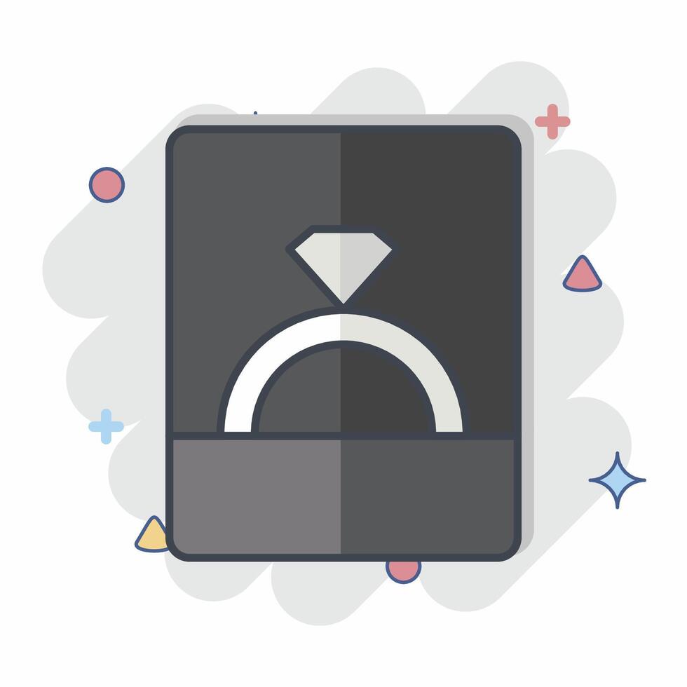 Icon Engagement Ring. related to Ring symbol. comic style. simple design editable. simple illustration vector