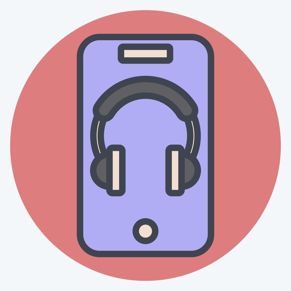 Icon App. related to Podcast symbol. color mate style. simple design editable. simple illustration vector