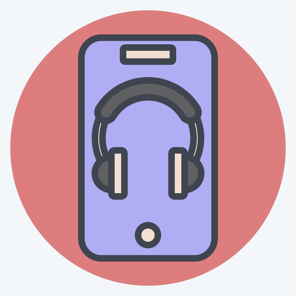 Icon App. related to Podcast symbol. color mate style. simple design editable. simple illustration vector