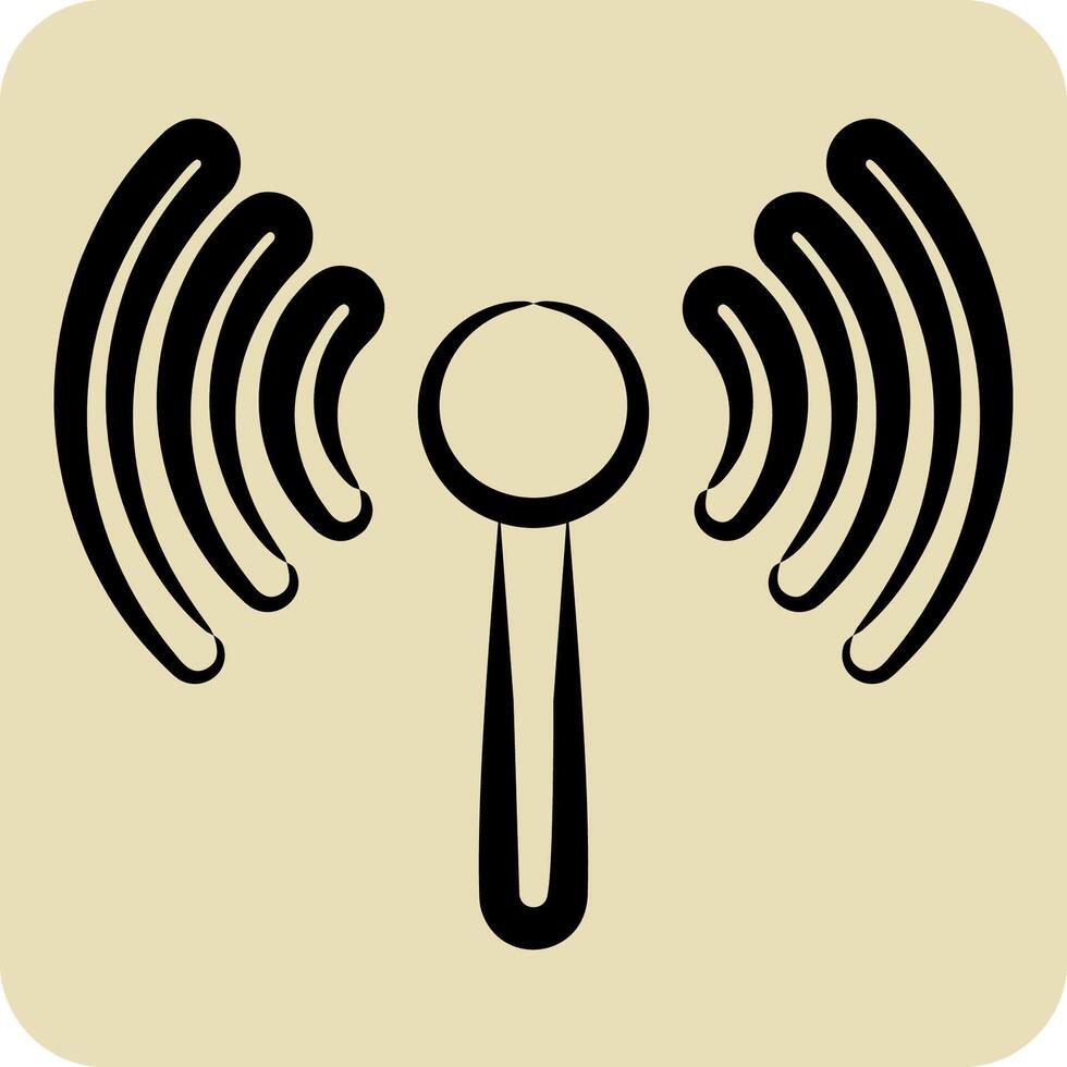 icono señal arroyo. relacionado a podcast símbolo. mano dibujado estilo. sencillo diseño editable. sencillo ilustración vector