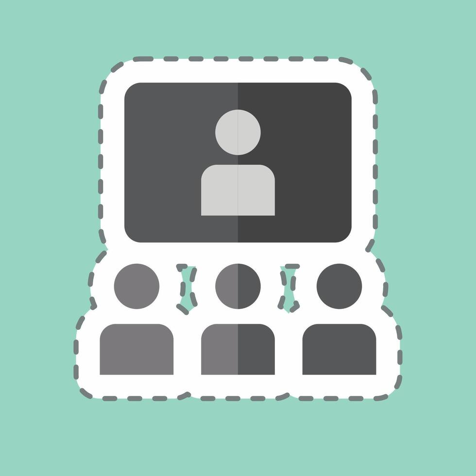 Sticker line cut Online Conference. related to Podcast symbol. simple design editable. simple illustration vector