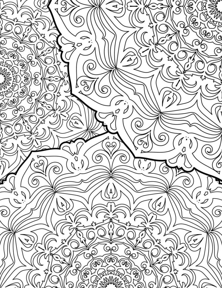 Lace pattern Mandala for coloring page vector