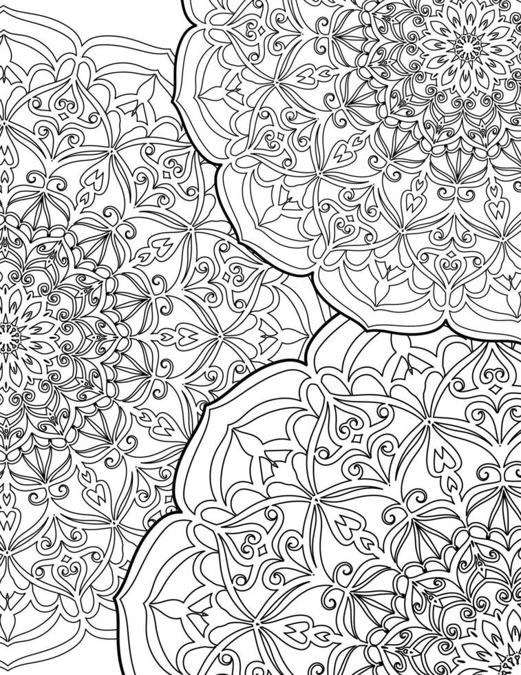 Coloring page lace pattern Mandala vector
