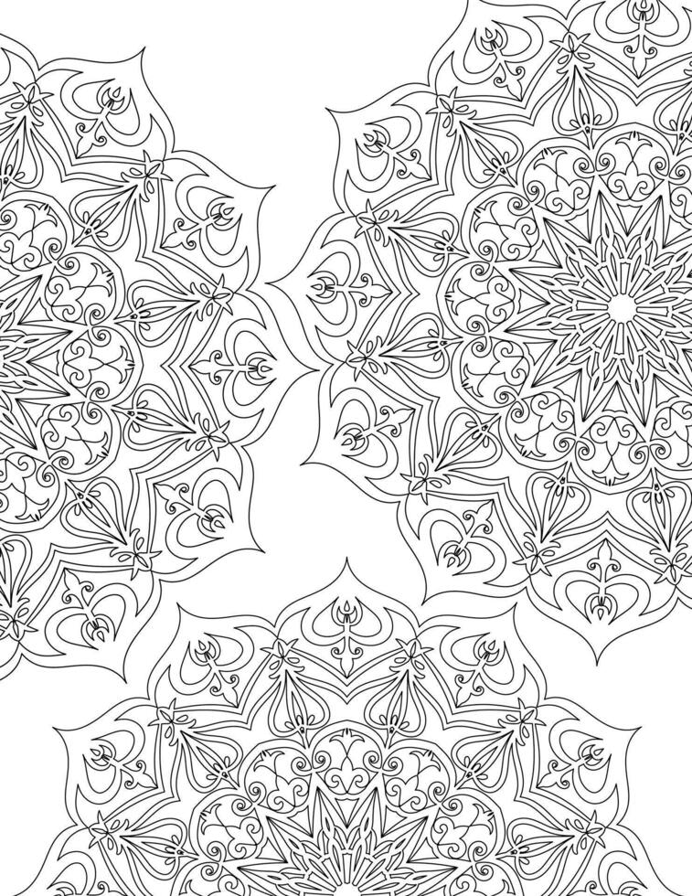 Lace pattern Mandalas. Coloring page. vector