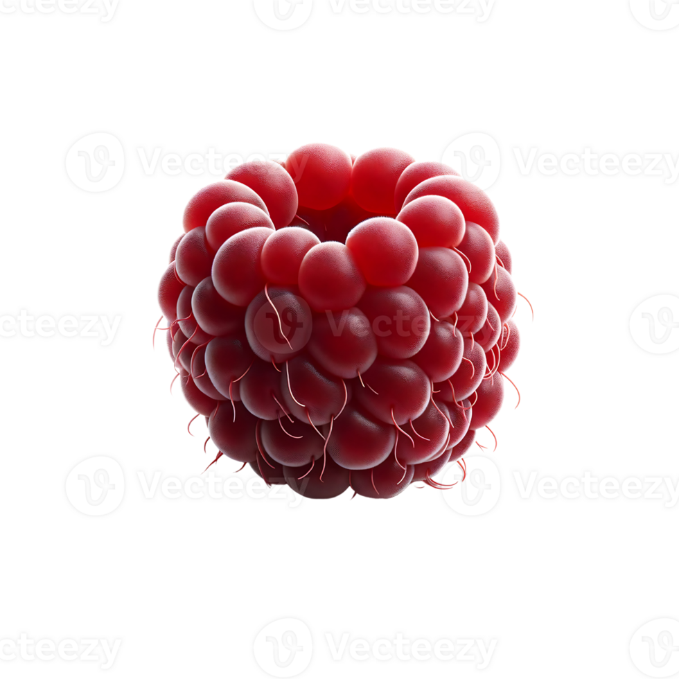 AI generated Raspberry isolated on Background. PNG Fruits Transparent Background