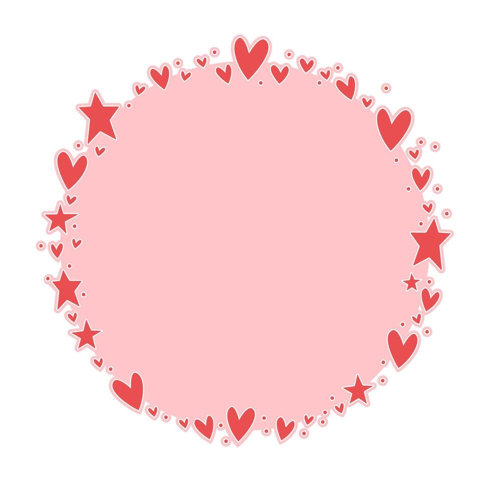 circulo marco formado por corazones. San Valentín día antecedentes. circular amor antecedentes con corazones. vector