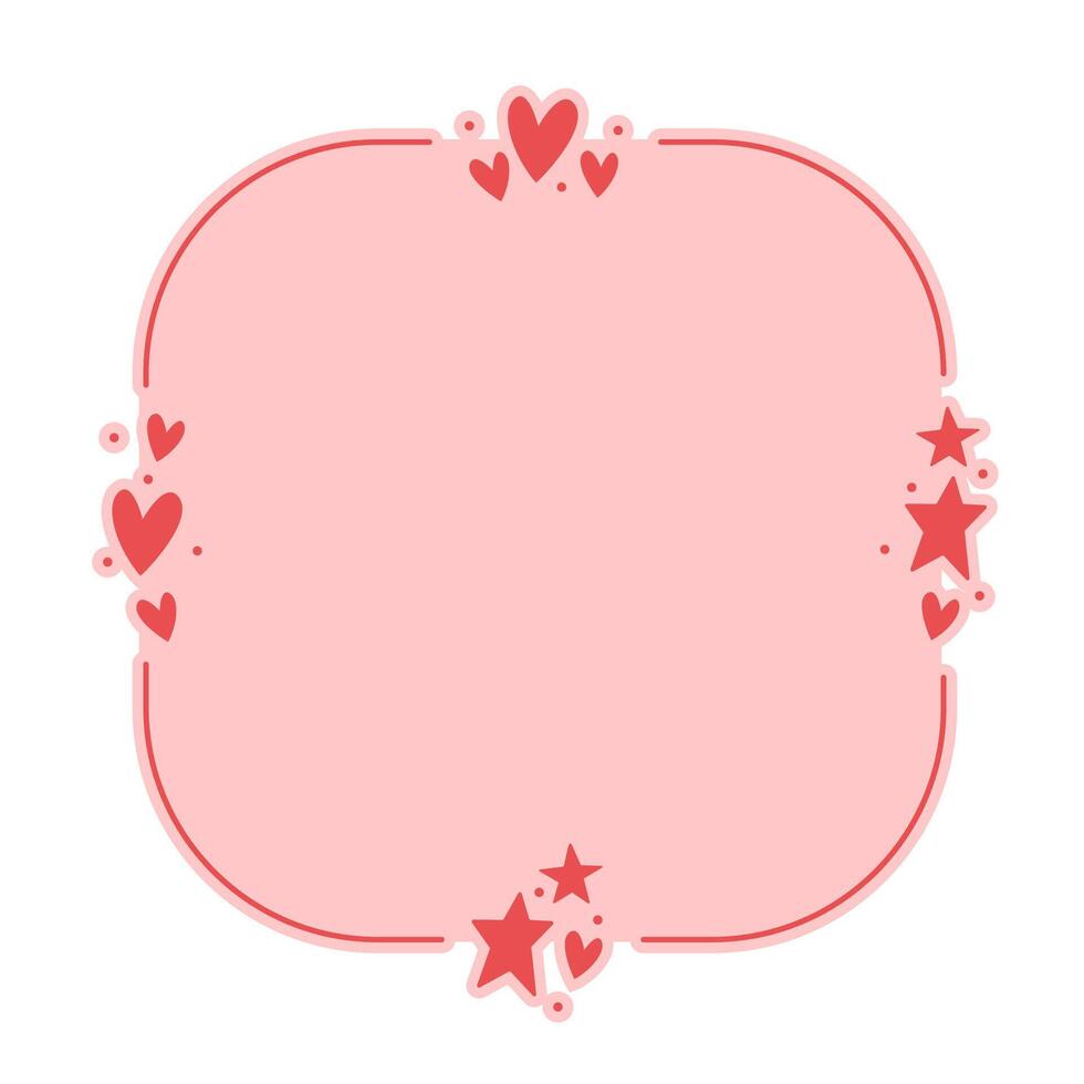 Frame with hearts. Valentine's Day rounded square background with heart icons. Love and romance. vector