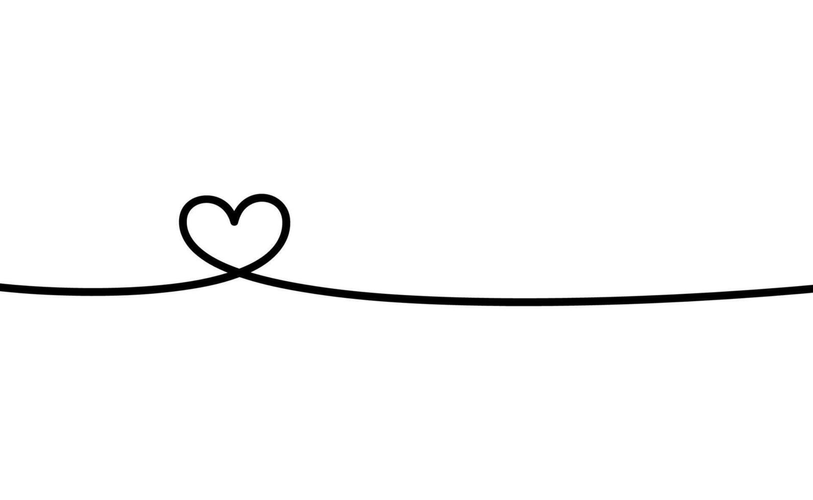 Heart shape. Continuous linear art doodle drawing vector illustration. Love one line symbol.