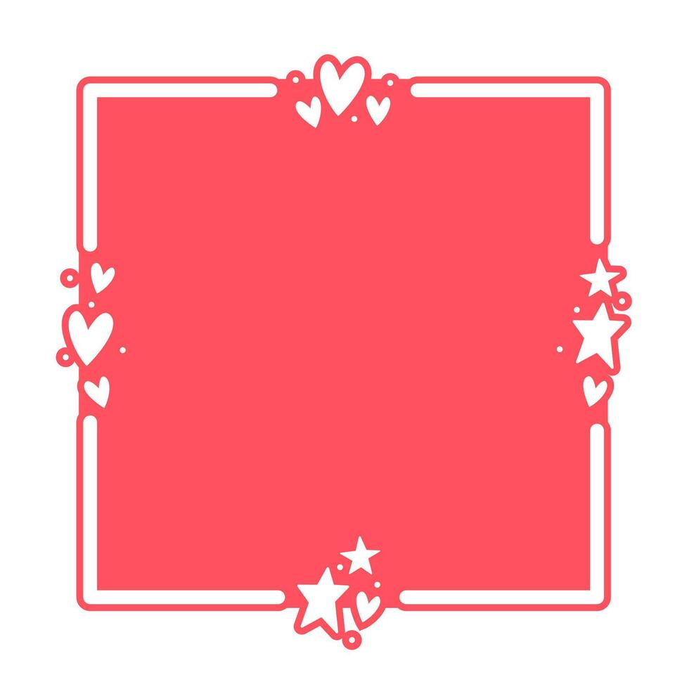 Frame with hearts. Valentine's Day rounded square background with heart icons. Love and romance. vector
