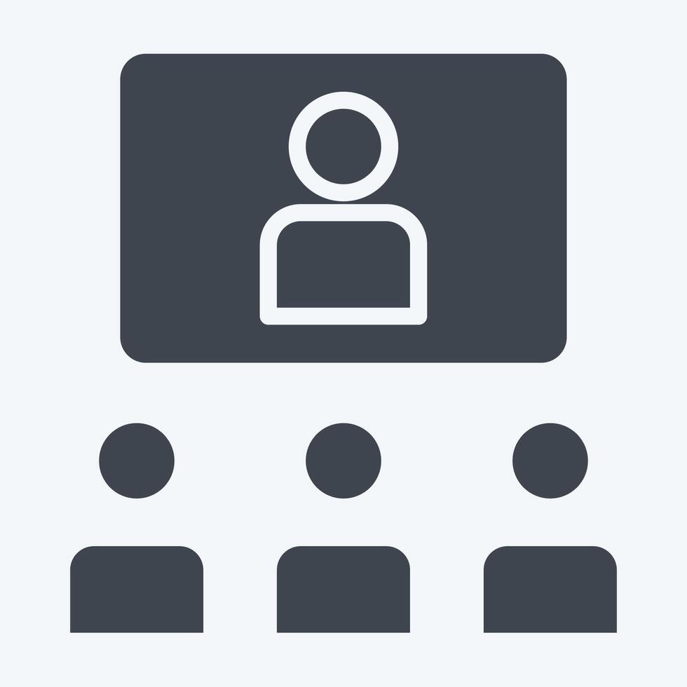 Icon Online Conference. related to Podcast symbol. glyph style. simple design editable. simple illustration vector