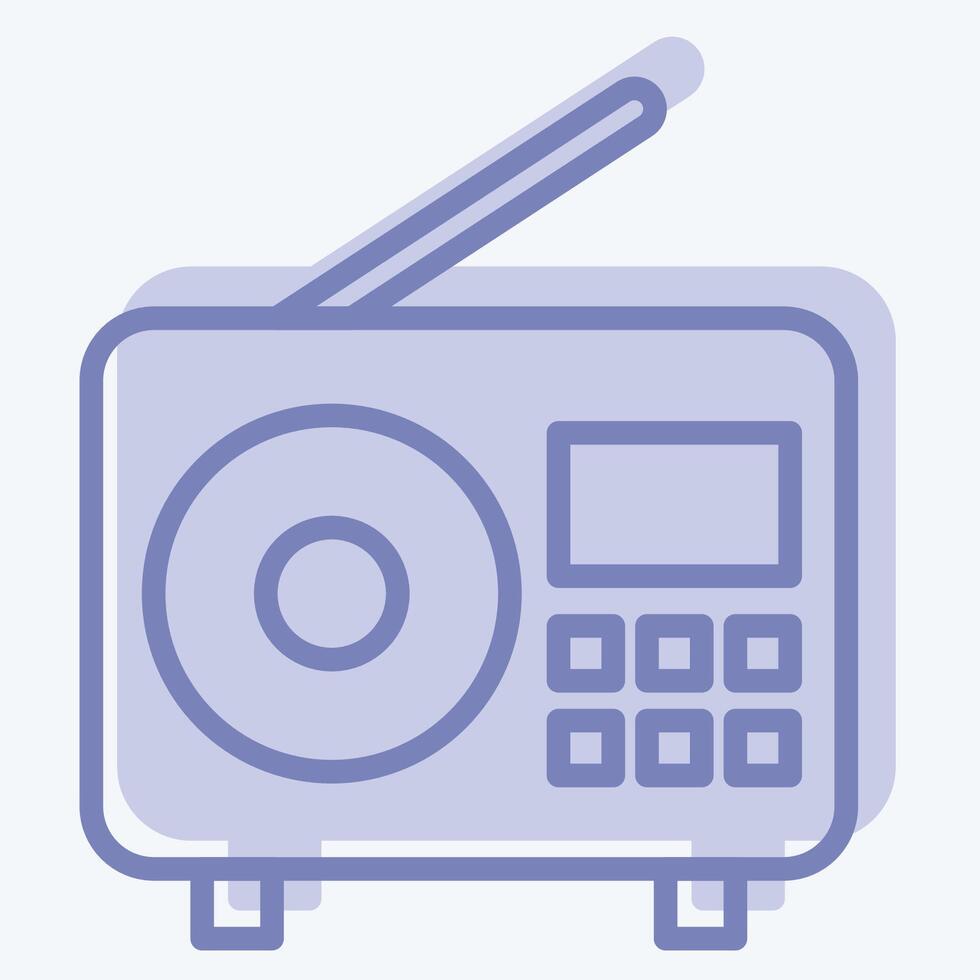 icono radio. relacionado a podcast símbolo. dos tono estilo. sencillo diseño editable. sencillo ilustración vector