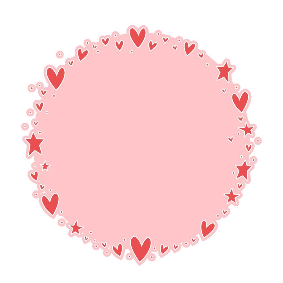 Circle frame formed by hearts. Valentine's Day background. Circular love background with hearts. vector