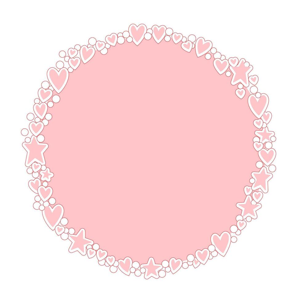 Circle frame formed by hearts. Valentine's Day background. Circular love background with hearts. vector