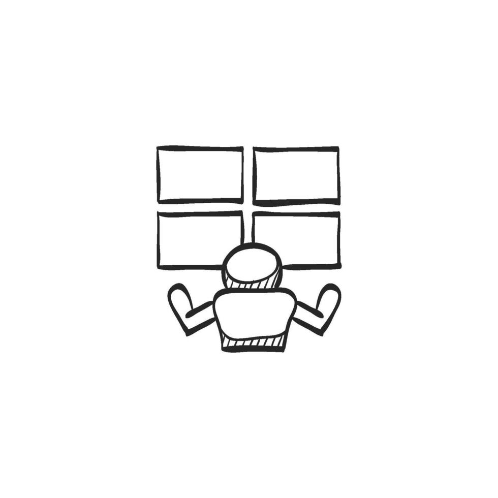 Hand drawn sketch icon surveillance room vector