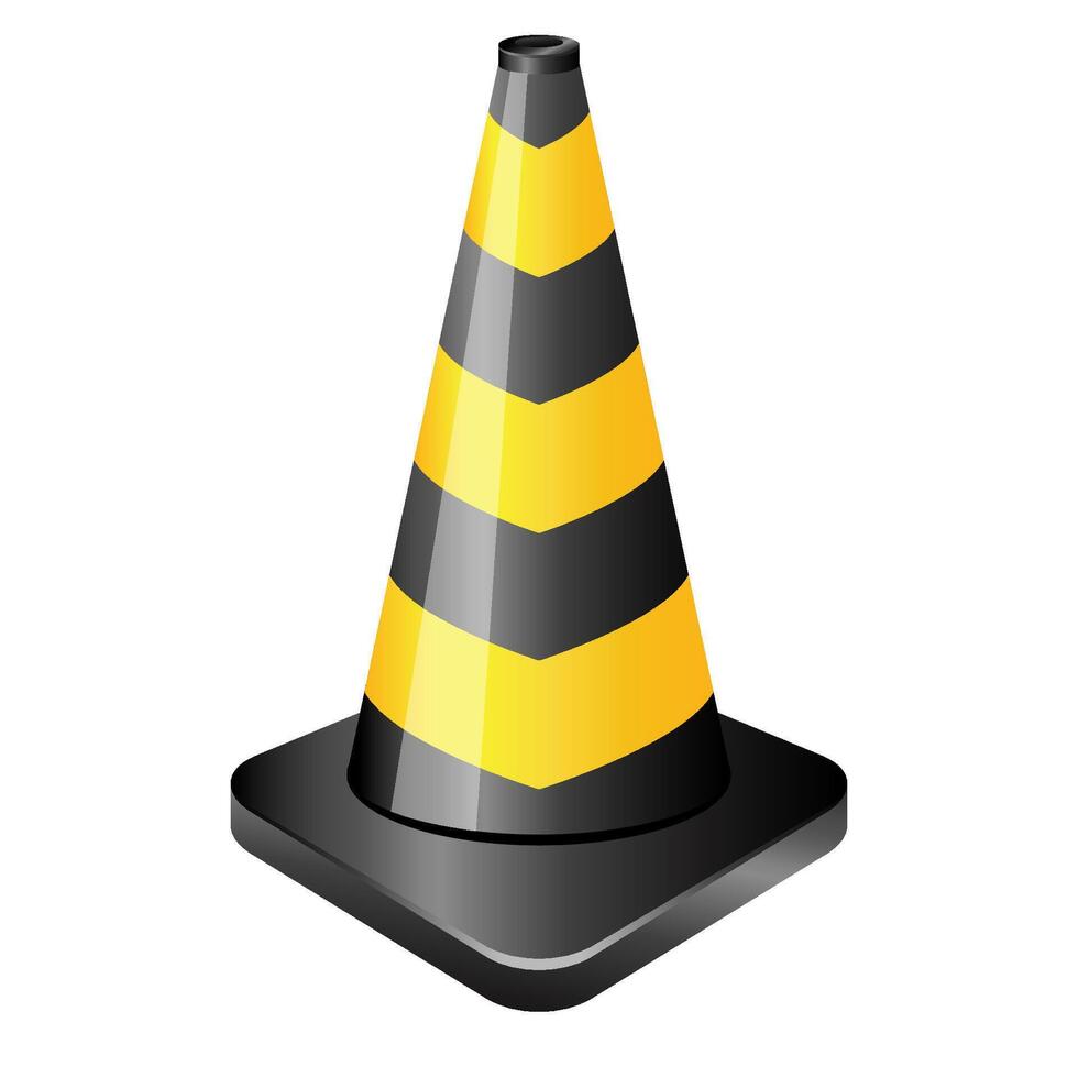 Traffic cone icon in color. Road construction warning vector