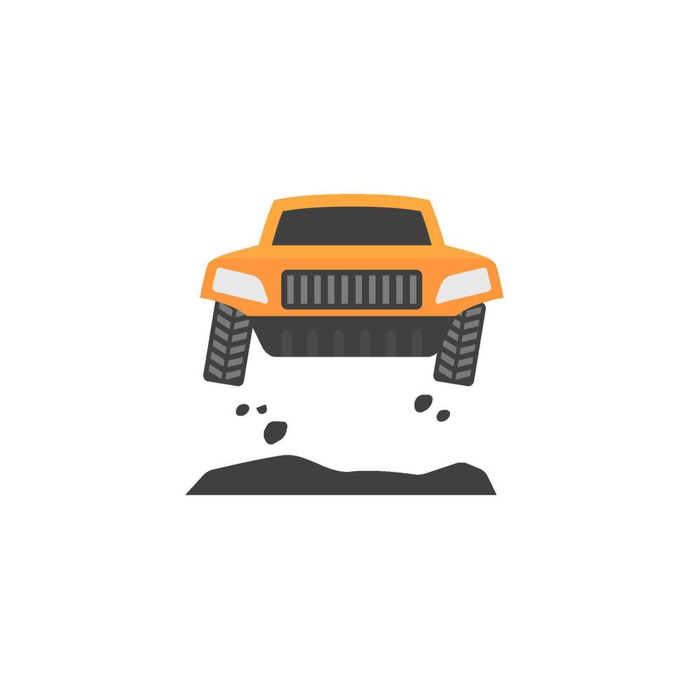 Rally car icon in flat color style. Race championship competition fast track road vector