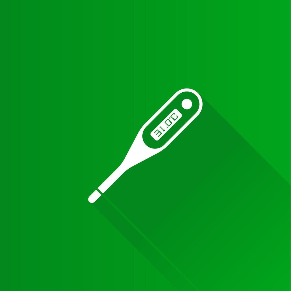 Thermometer flat color icon long shadow vector illustration
