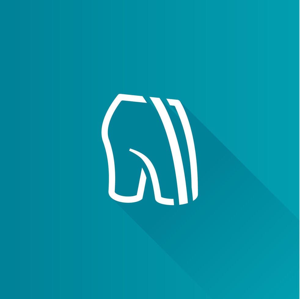 Cycling pants flat color icon long shadow vector illustration