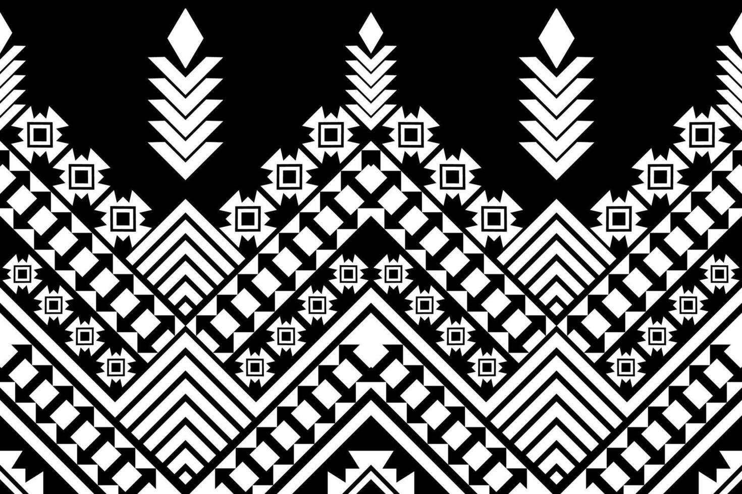 black white floral geometric fabric pattern vector