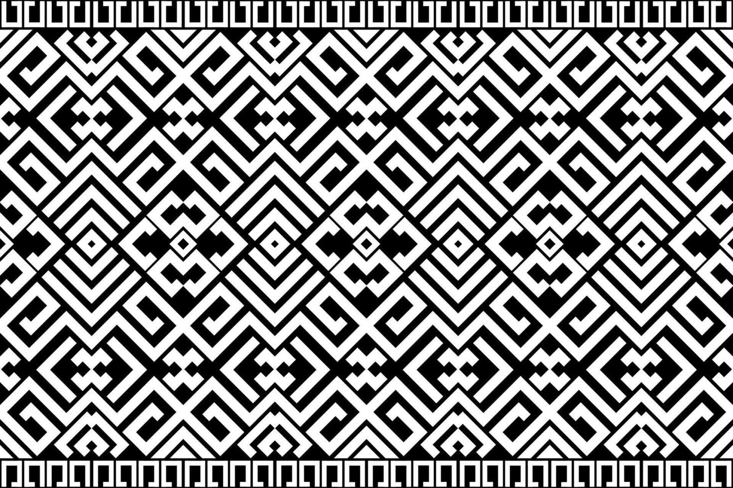 black white floral geometric fabric pattern vector
