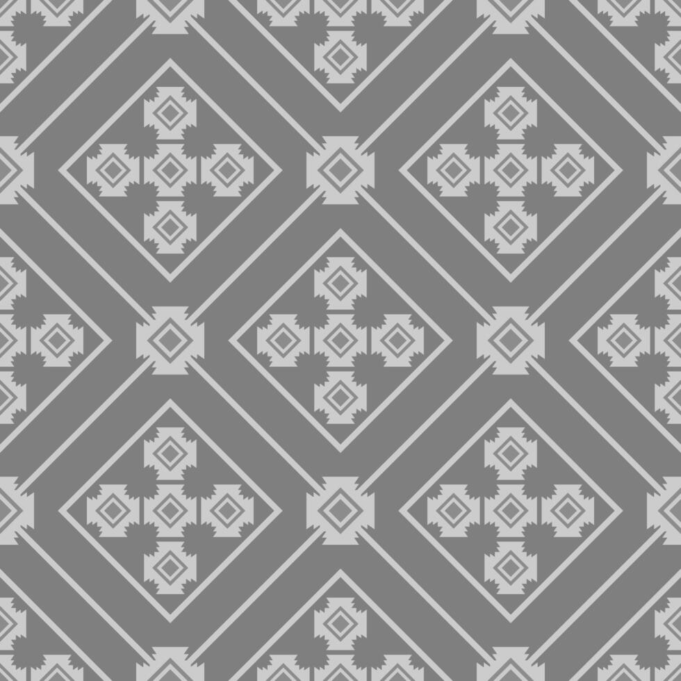 asian monochrome floral geometric fabric pattern vector