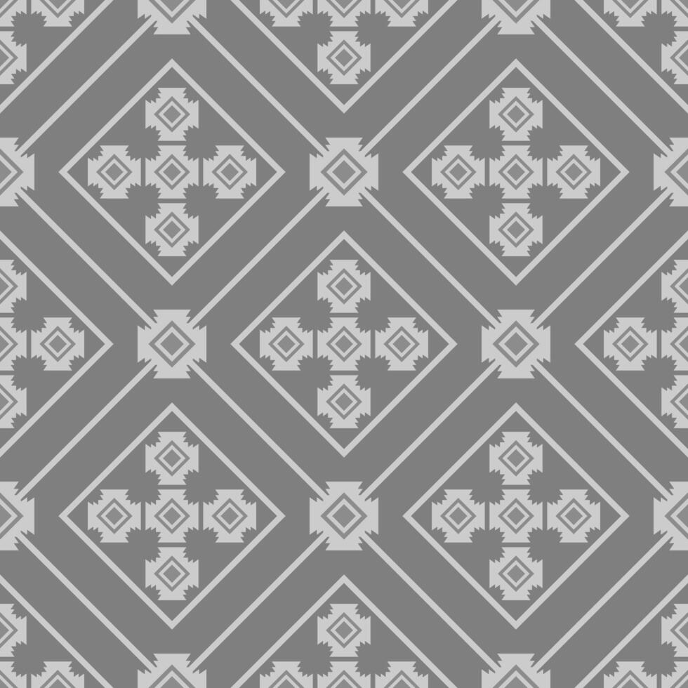 asian monochrome floral geometric fabric pattern vector