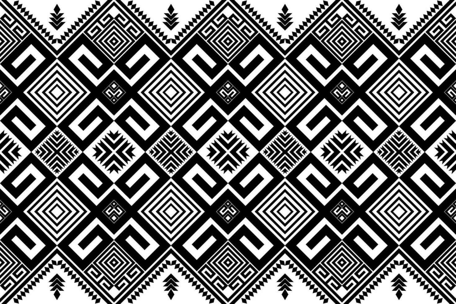 black white floral geometric fabric pattern vector