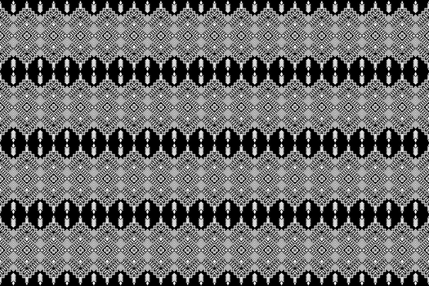 patrón de tela geométrica floral blanco negro vector