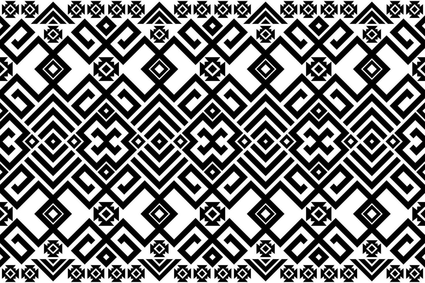 black white floral geometric fabric pattern vector