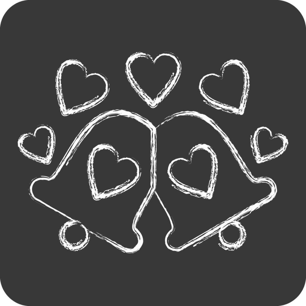 Icon Wedding Bells. related to Ring symbol. chalk Style. simple design editable. simple illustration vector