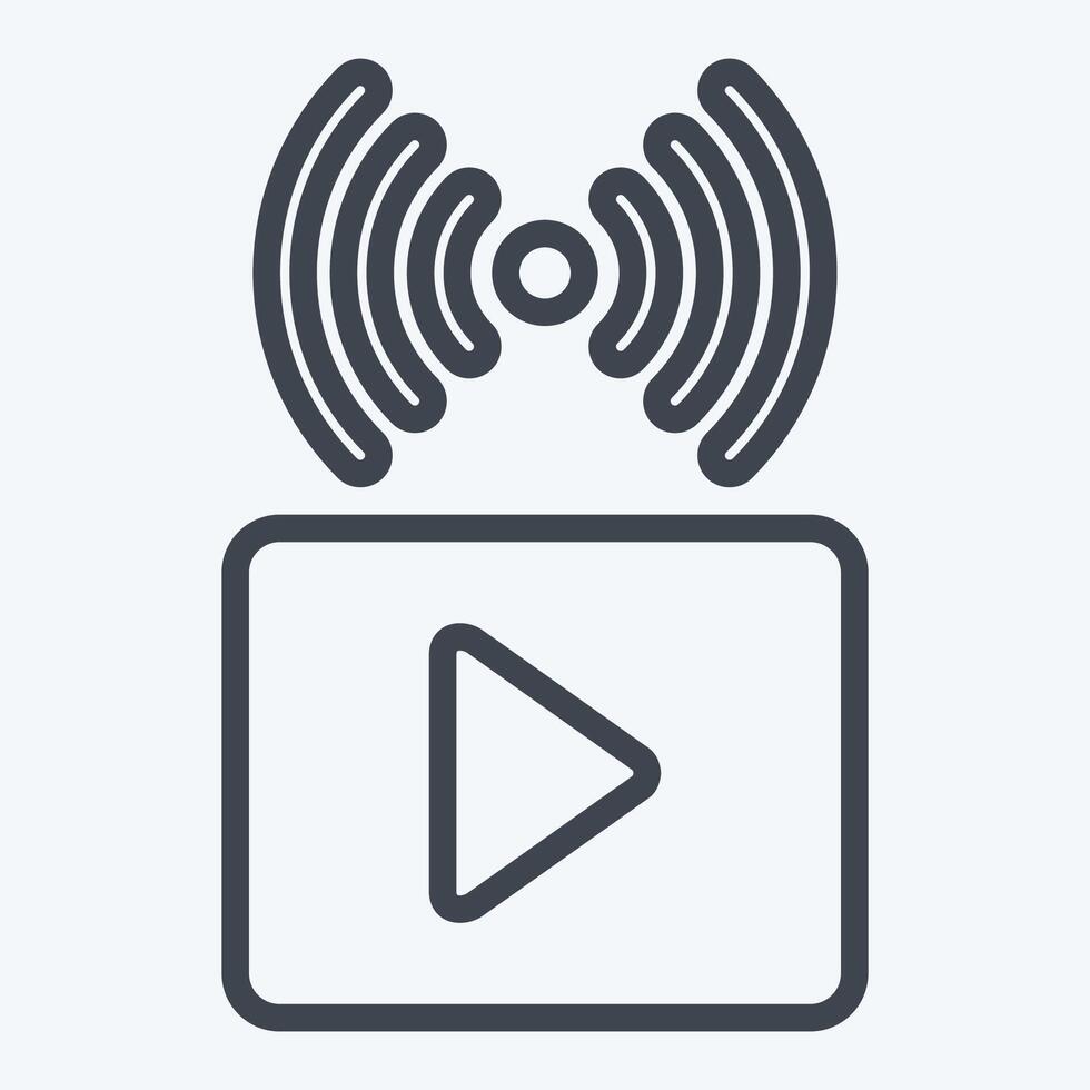 Icon Video Streaming. related to Podcast symbol. line style. simple design editable. simple illustration vector