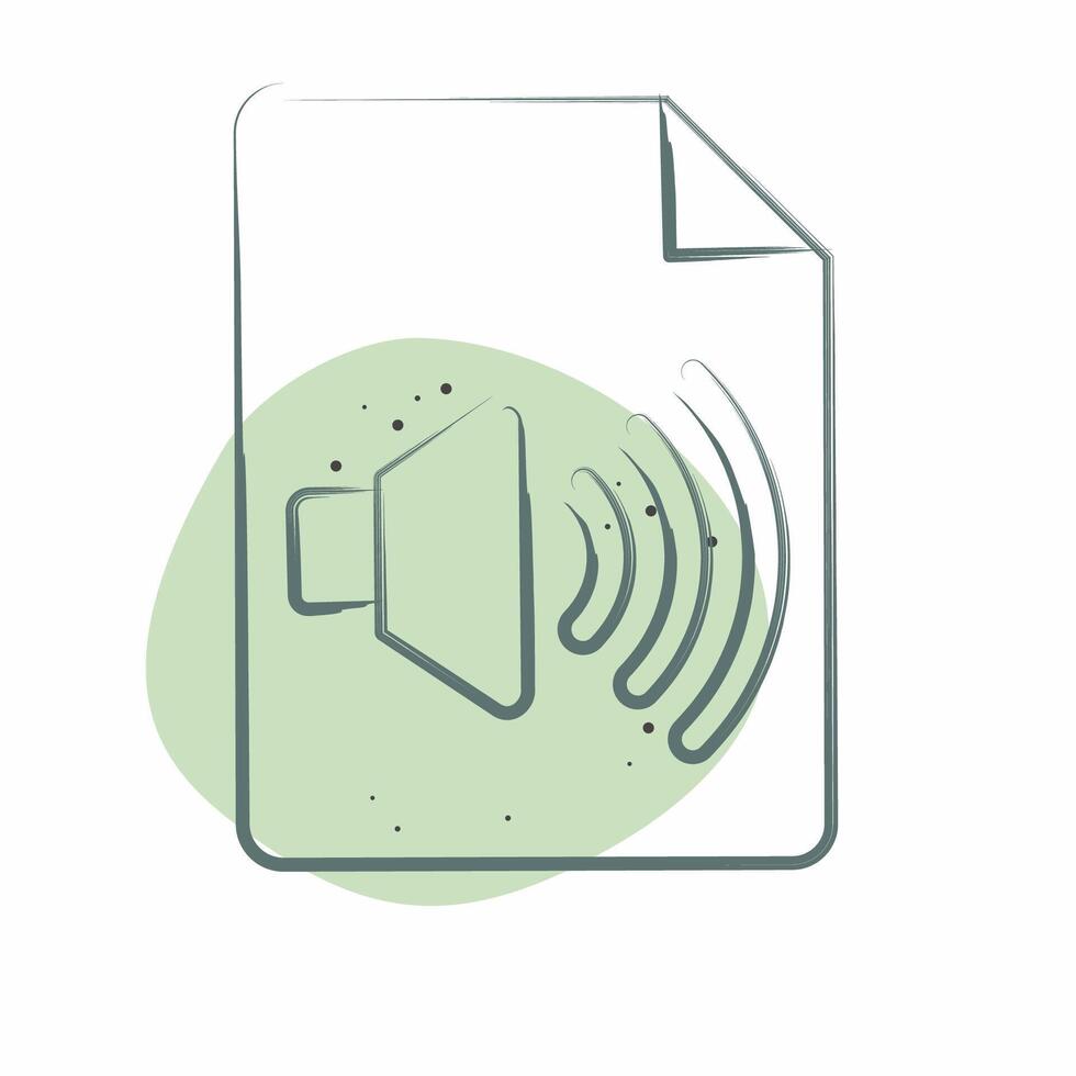 Icon Audio File. related to Podcast symbol. Color Spot Style. simple design editable. simple illustration vector