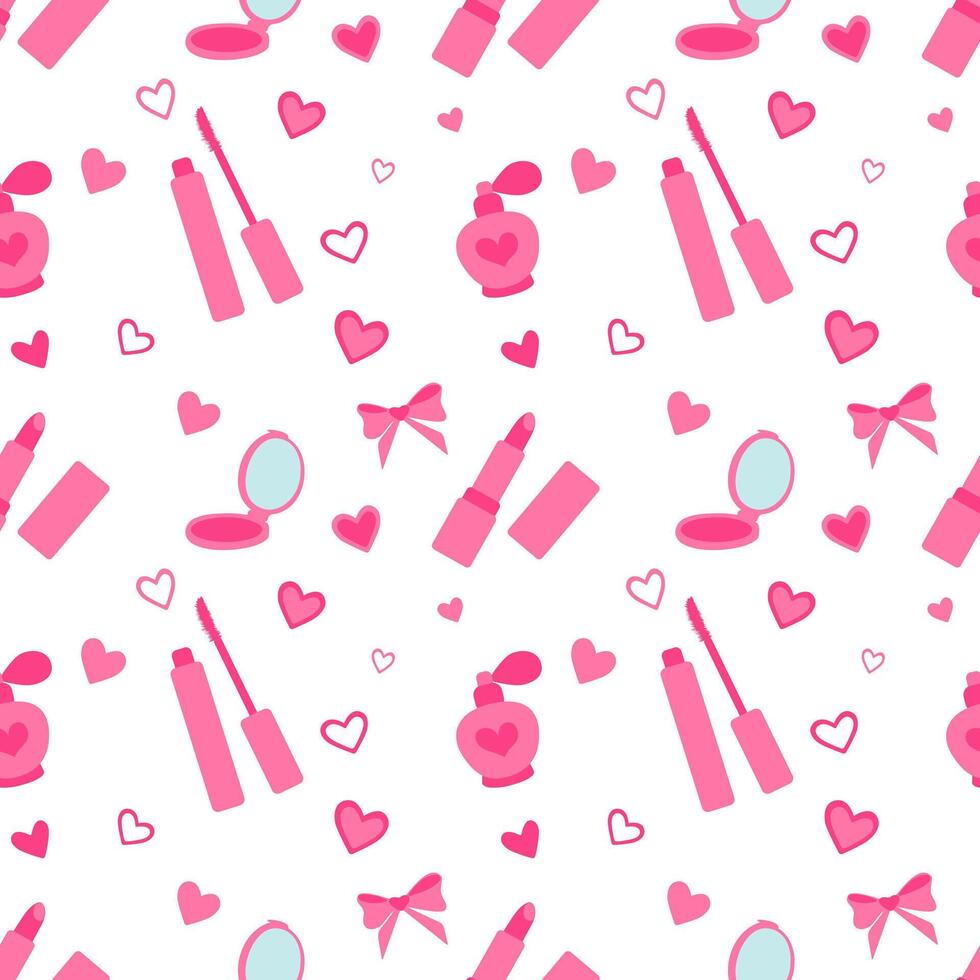 seamless pattern with cosmetics vector